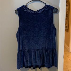 Velvet Peplum Top